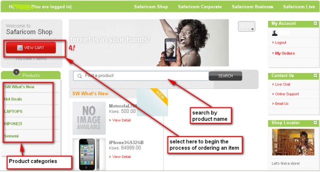 Safaricom online shopping