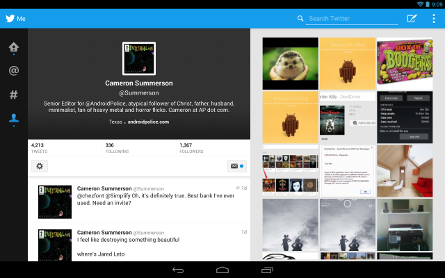 Twitter optimized tablet app