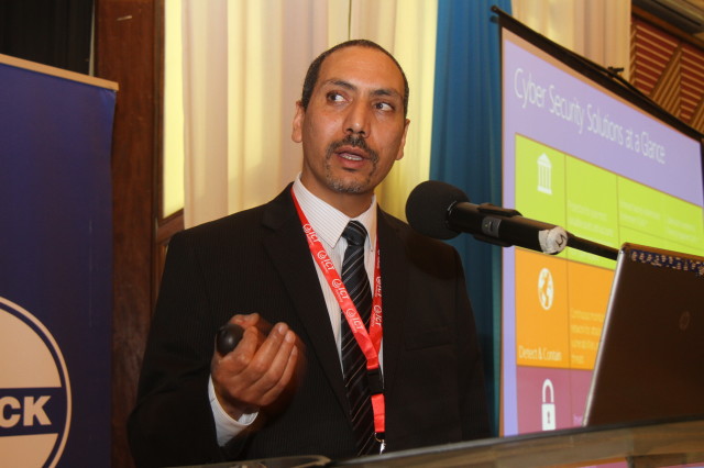 Microsoft's Hesham Ali giving a presentation at the Comesa Cybercrime Summit