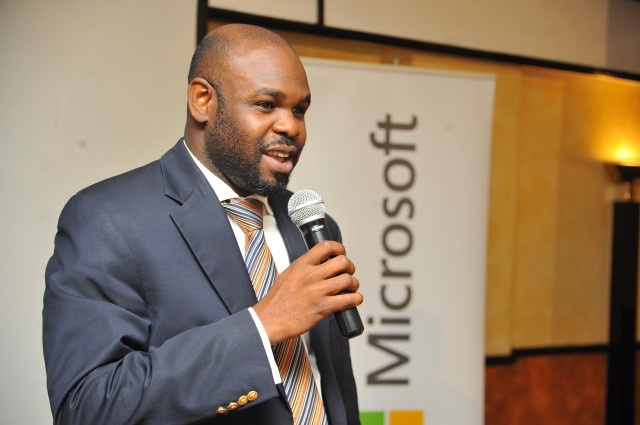 Kunle Awosika, Microsoft Country Manager speaking at the launch of Kenya's cloud computing report