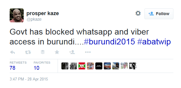 social media blocked in burundi