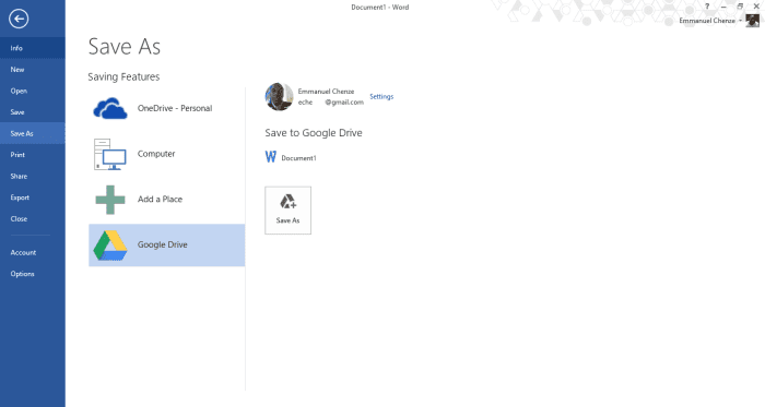 Google Drive Microsoft Office Plug-in 1