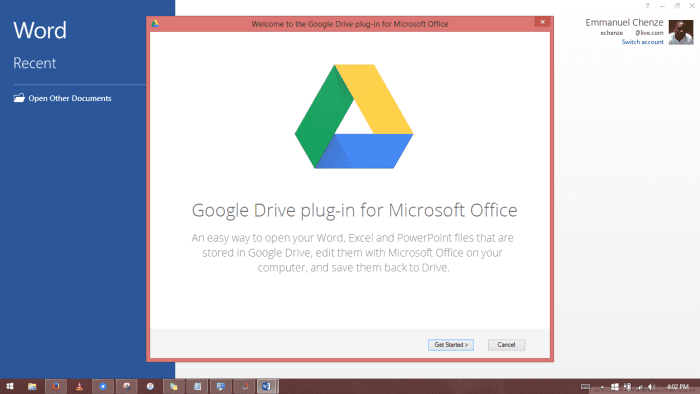 Google Drive plug-in for Microsoft Office 1