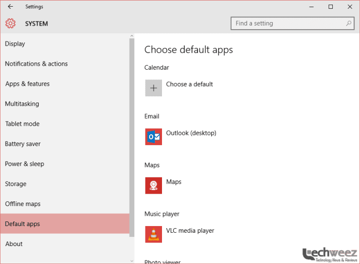 windows 10 app defaults - techweez