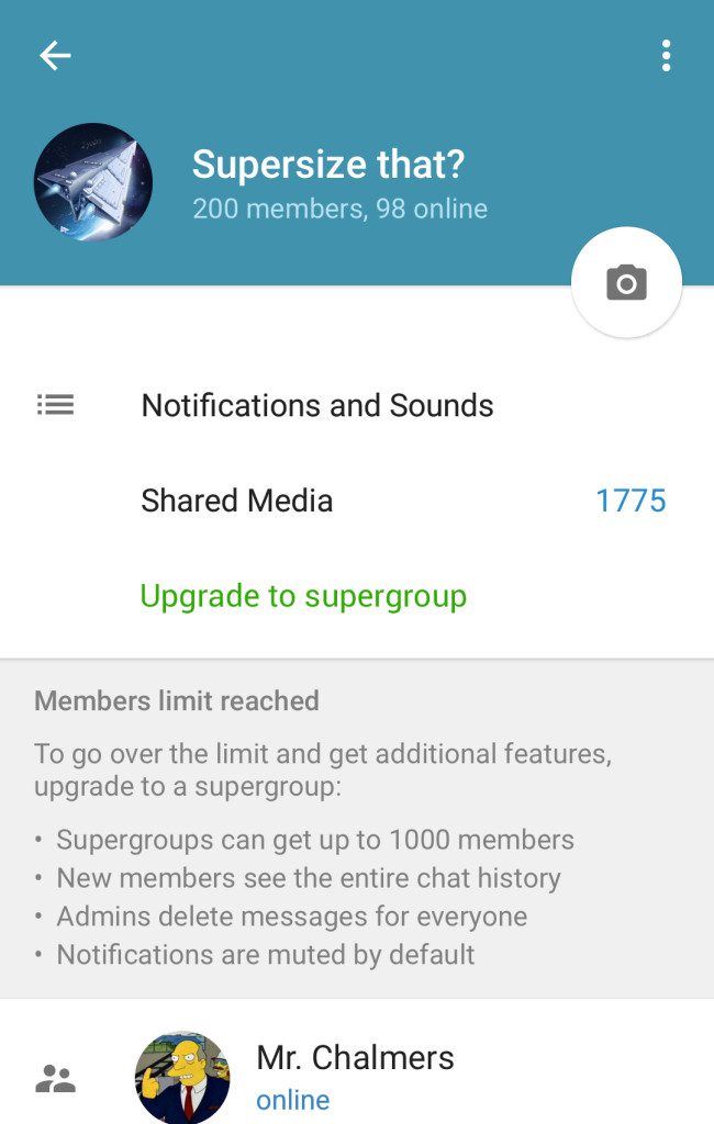 telegram supergroups
