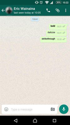 formatting text on Whatsapp