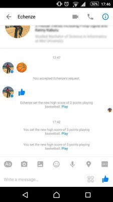 basketball game on messenger