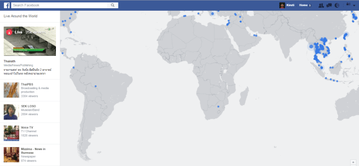 Facebook Live Map