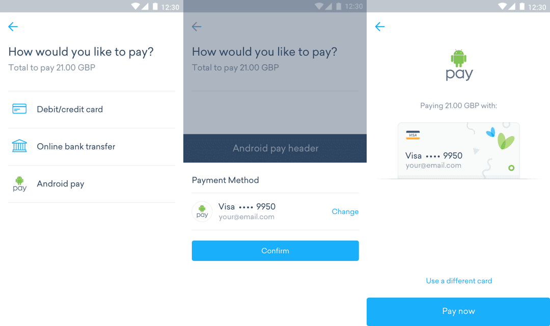 Android Pay Steps