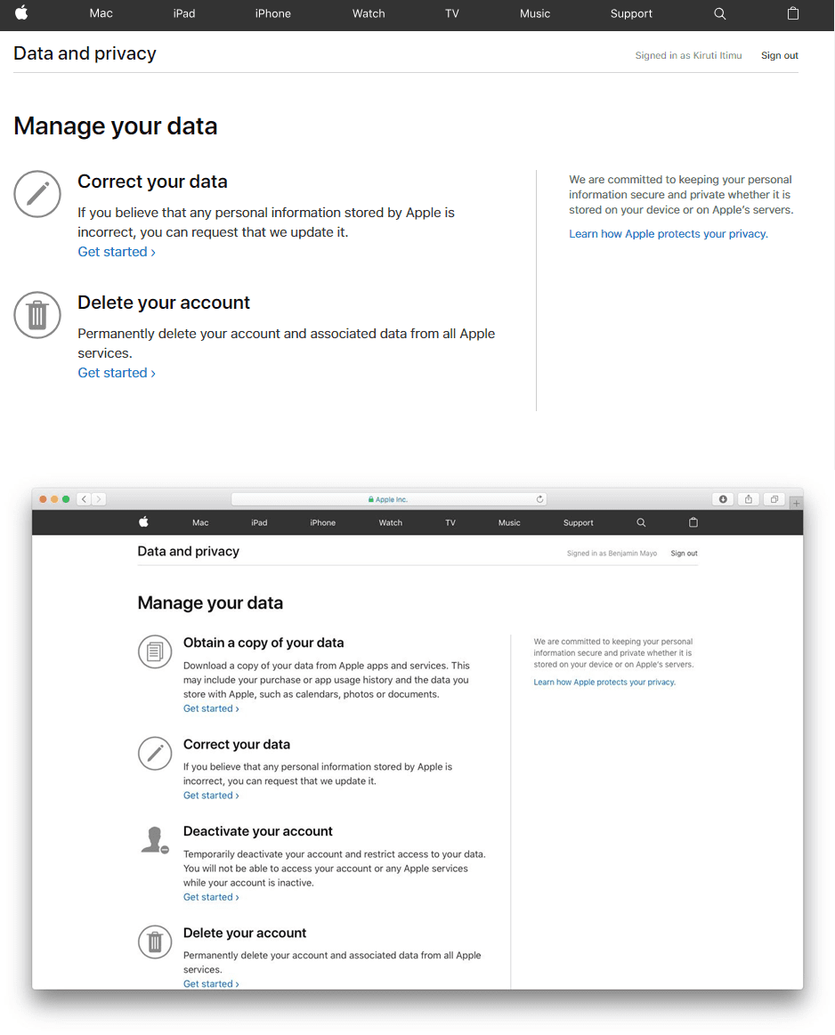 apple data and privacy website
