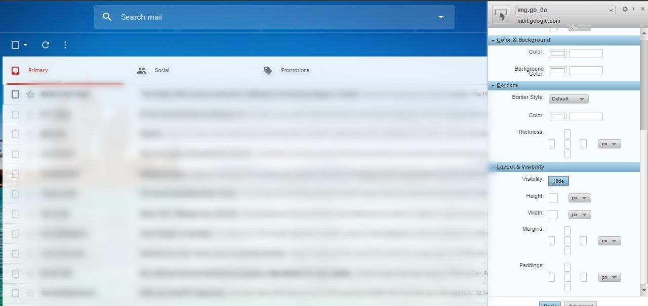 Hide gmail icon