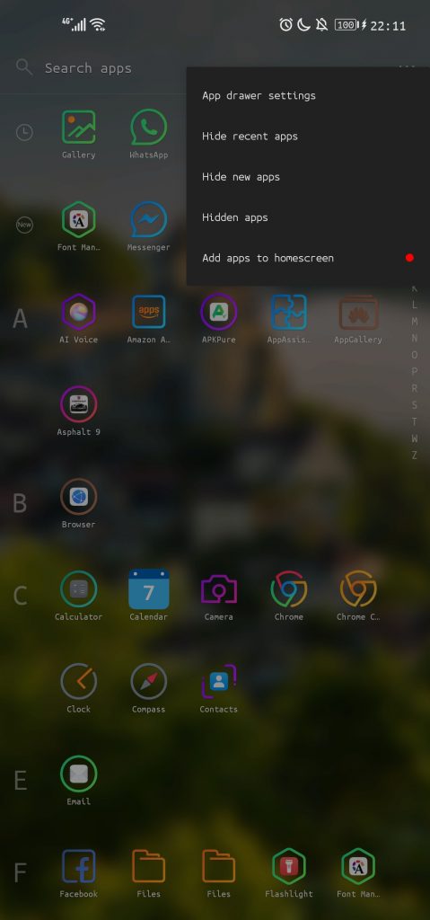 Microsoft Launcher App Drawer