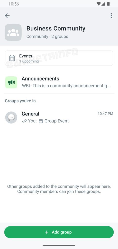 Pinned Events for Community Group Chats