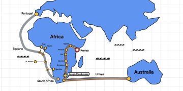 Umoja submarine cable from Kenya south africa to australia