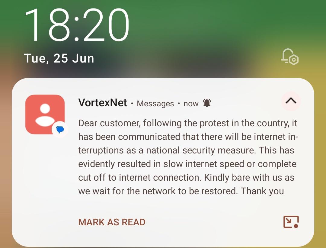 internet shutdown in kenya due to security