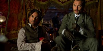 Robert Downey Jr. and Jude Law as Sherlock Holmes and Dr. John Watson, respectively.