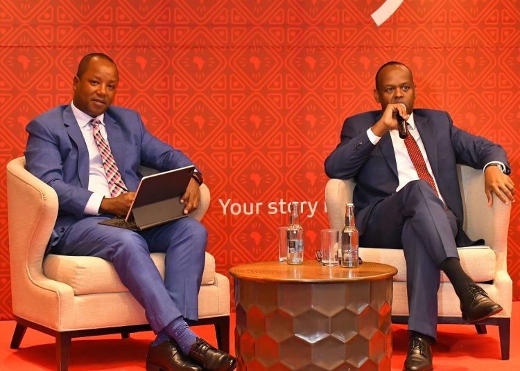 Absa Bank Kenya CFO Yusuf Omari and MD & CEO Abdi Mohamed during a media and investor briefing in Nairobi. Absa Bank Kenya reported a 29% growth in profit after tax to Kshs.10.7 billion for the half year ended 30 June 2024.