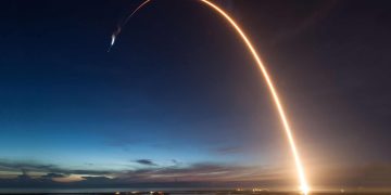 SpaceX Direct-to-Cell satellites on Falcon 9 rocket.