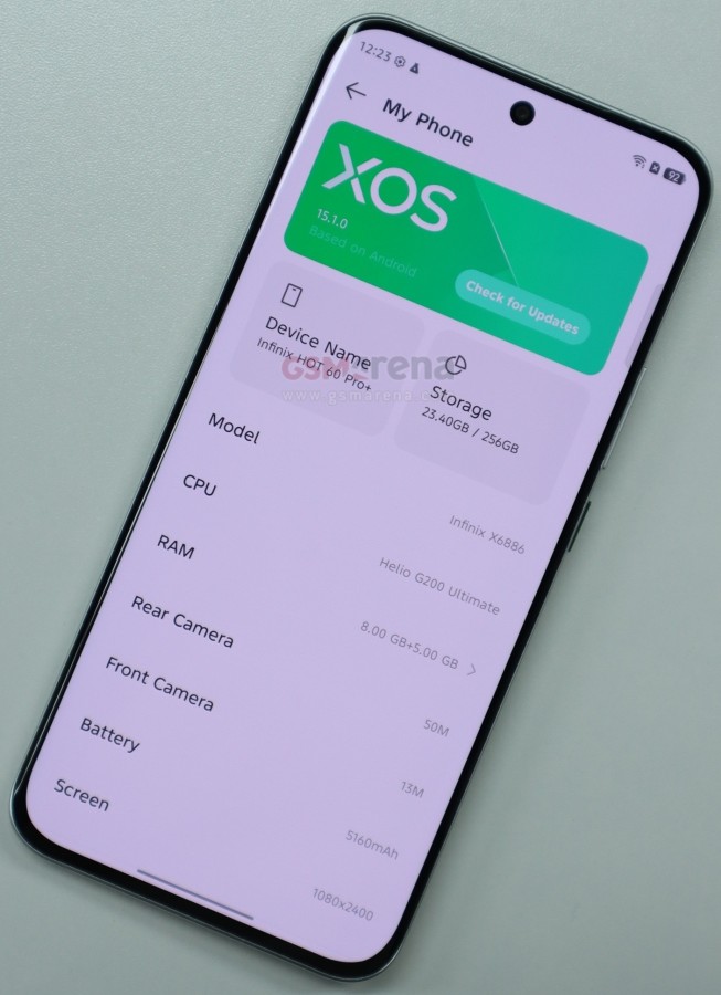 Infinix Hot 60 Pro+ battery specs