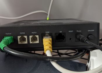Internet router with fiber connection
