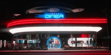 Tesla Unveils a 24/7 Retro-Futuristic Diner in Los Angeles