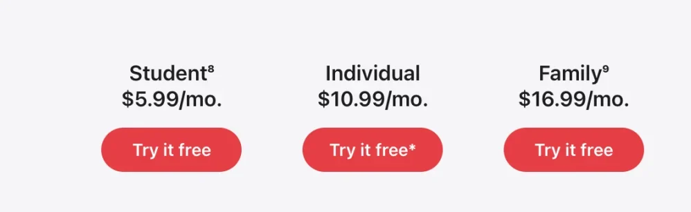 apple music charges