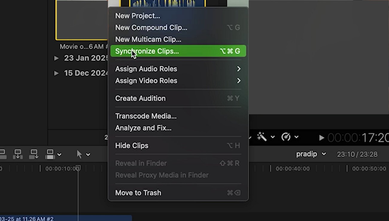 final cut pro x sync audio
