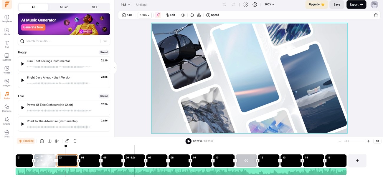 flexclip auto sync audio to video