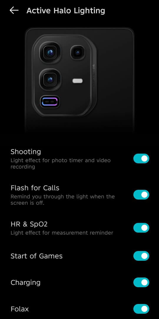 Infinix Note 50 Pro Active Halo Menu