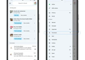 gmail purchases tab