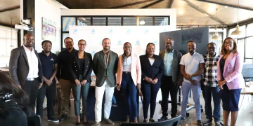 CEO Farouk Ramji with a part of the Mawingu team