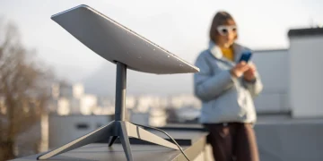 Starlink satellite internet on roof