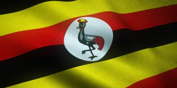 Close up of the Uganda flag