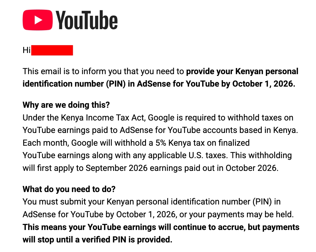 Google AdSense YouTube Email