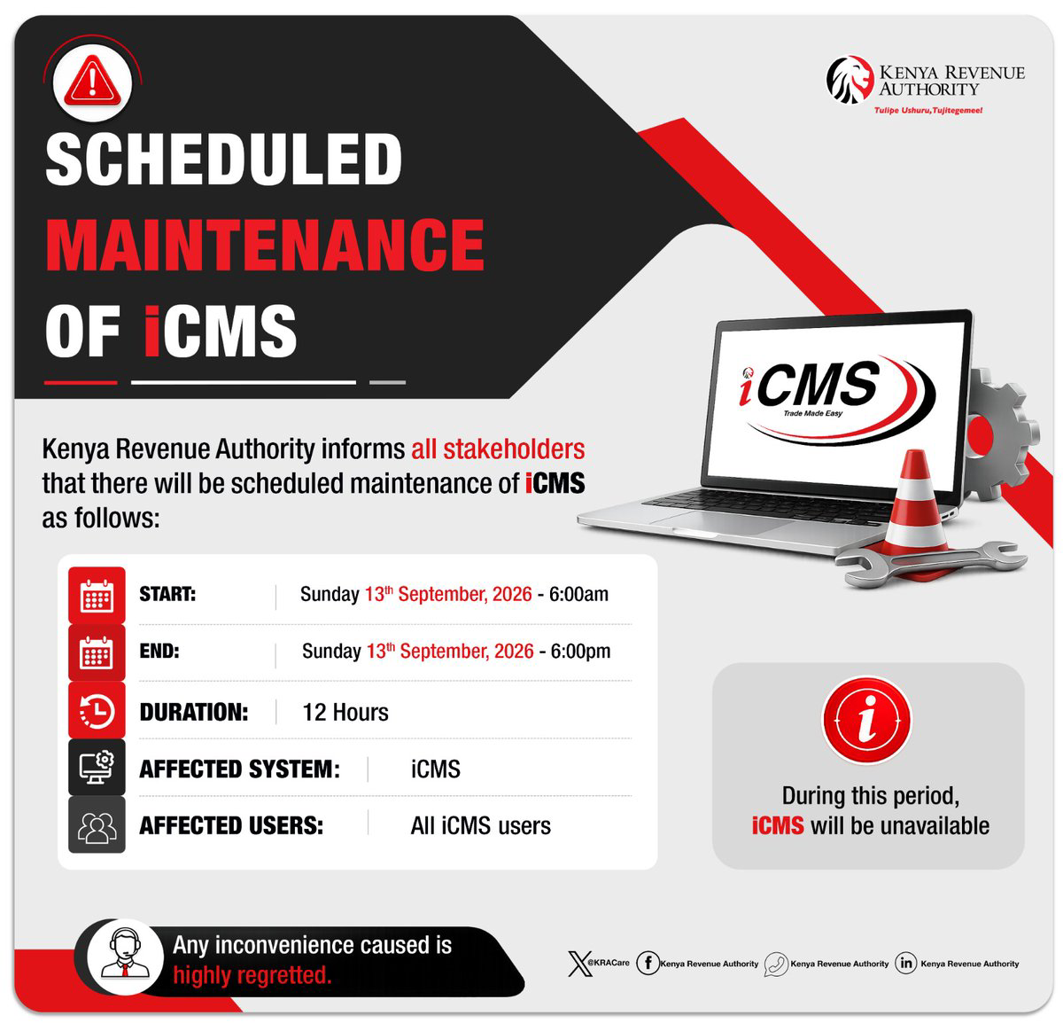 KRA iCMS notice