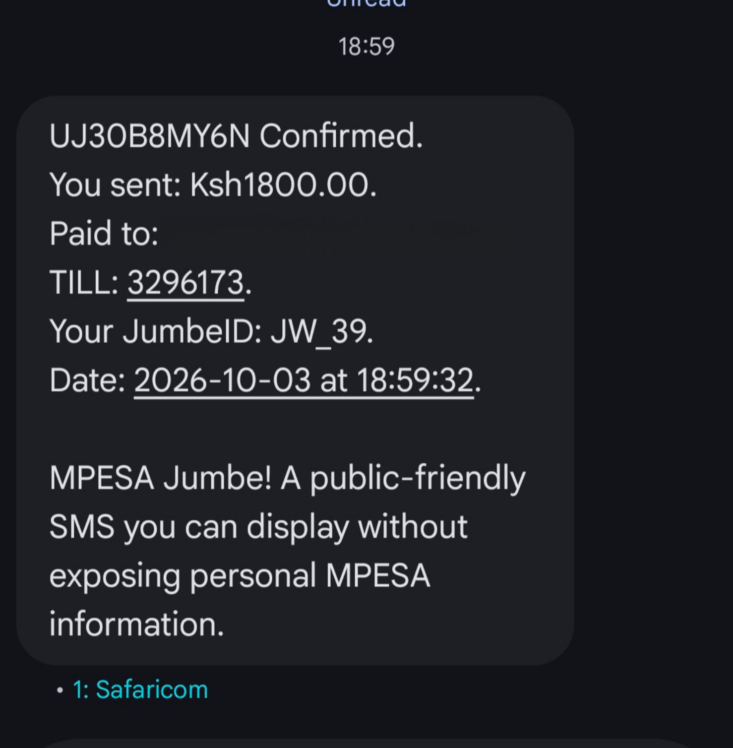 Safaricom Jumbe SMS